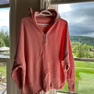 Aerie Pink Half-Zip Sweater